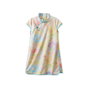 Short Sleeve CheongSam - Watercolor Floral