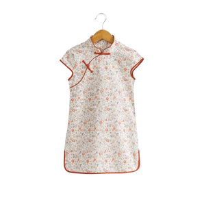 Short Sleeve CheongSam - Little Blossoms