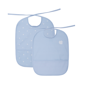 Waterproof feeding bib Pack of 2 - Blue