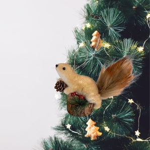 Christmas Ornament - Squirrel on Wood