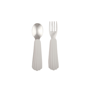 Seashell Baby Fork and Spoon - Sand