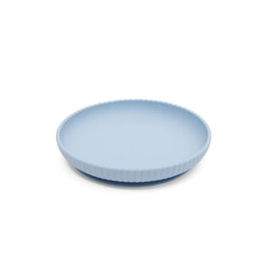 Seashell Silicone Plate With Suction - Blue