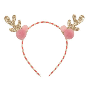 Stripy Pom Pom Reindeer Headband