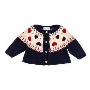 Navy Hearts Greca Cardigan